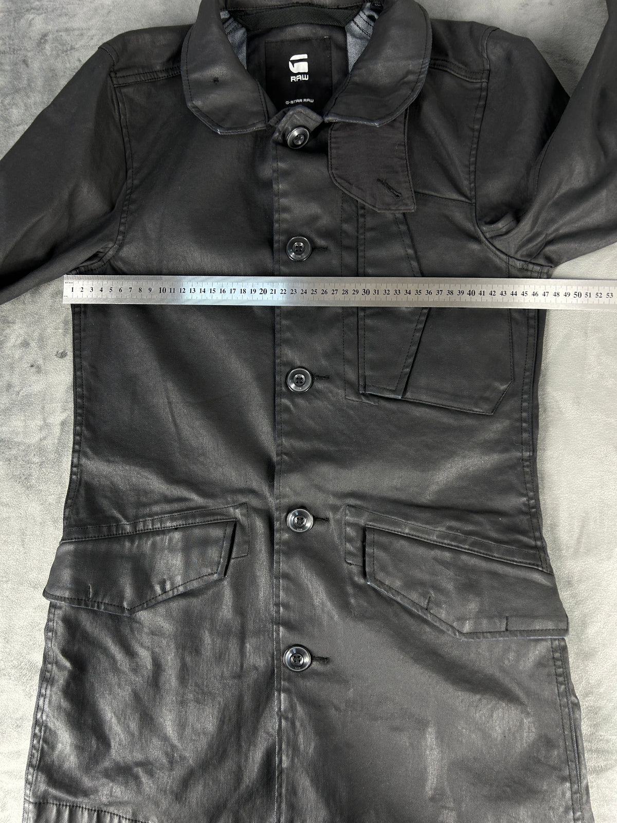 Cappotto G-Star RAW nero in cotone cerato – Uomo Taglia L