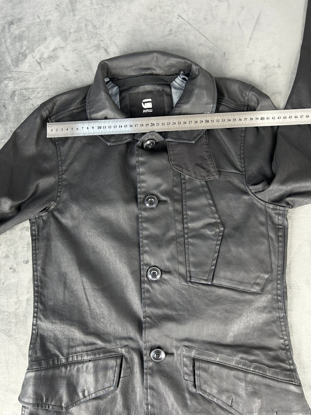 Cappotto G-Star RAW nero in cotone cerato – Uomo Taglia L