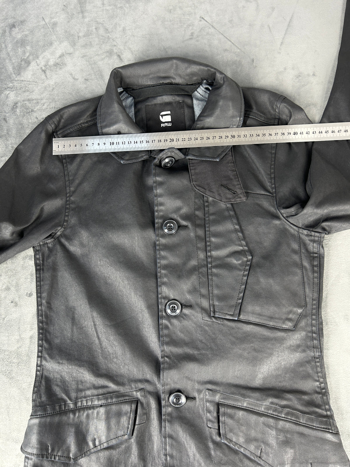 Cappotto G-Star RAW nero in cotone cerato – Uomo Taglia L