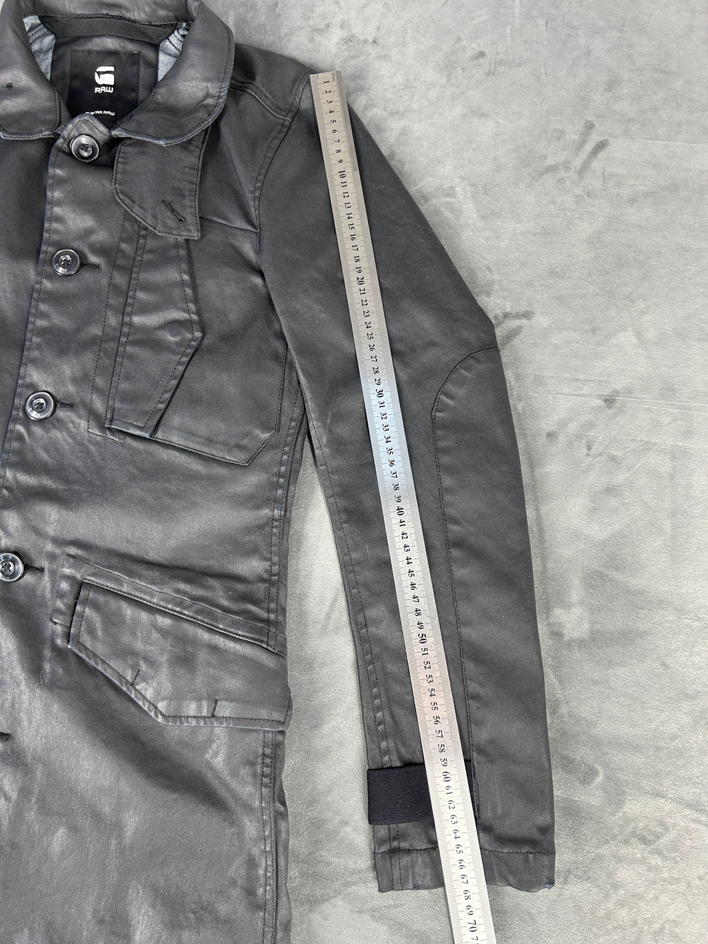 Cappotto G-Star RAW nero in cotone cerato – Uomo Taglia L