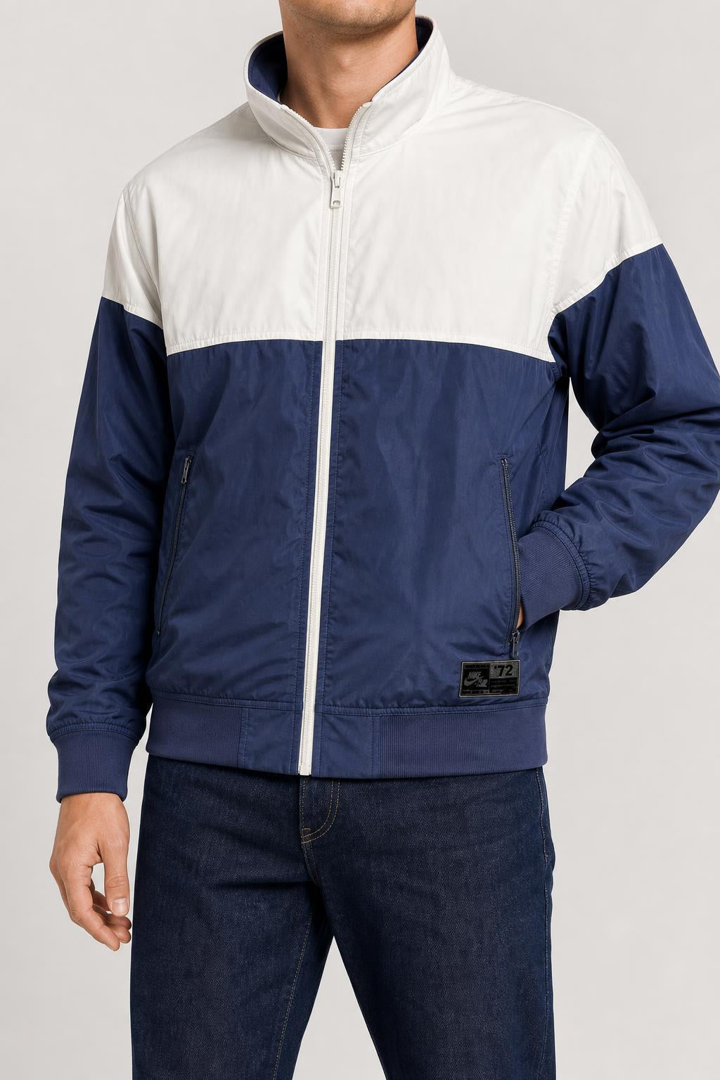 Giubbotto bomber Nike Air bianco/blu navy – Uomo Taglia L