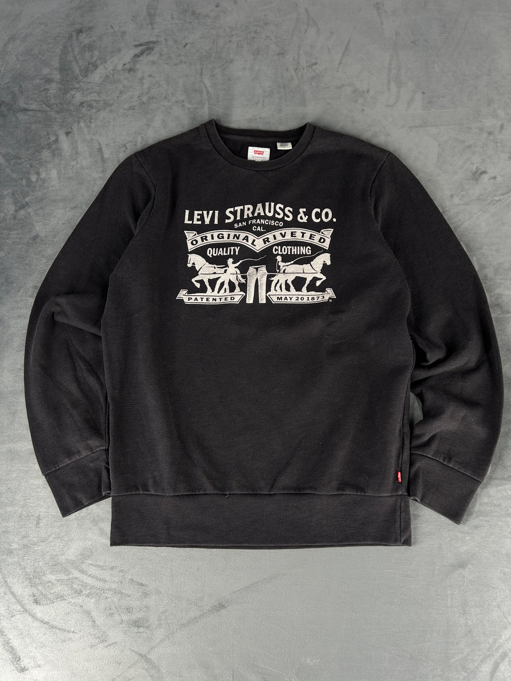 Felpa girocollo Levi's nera stampa logo vintage – Uomo Taglia L