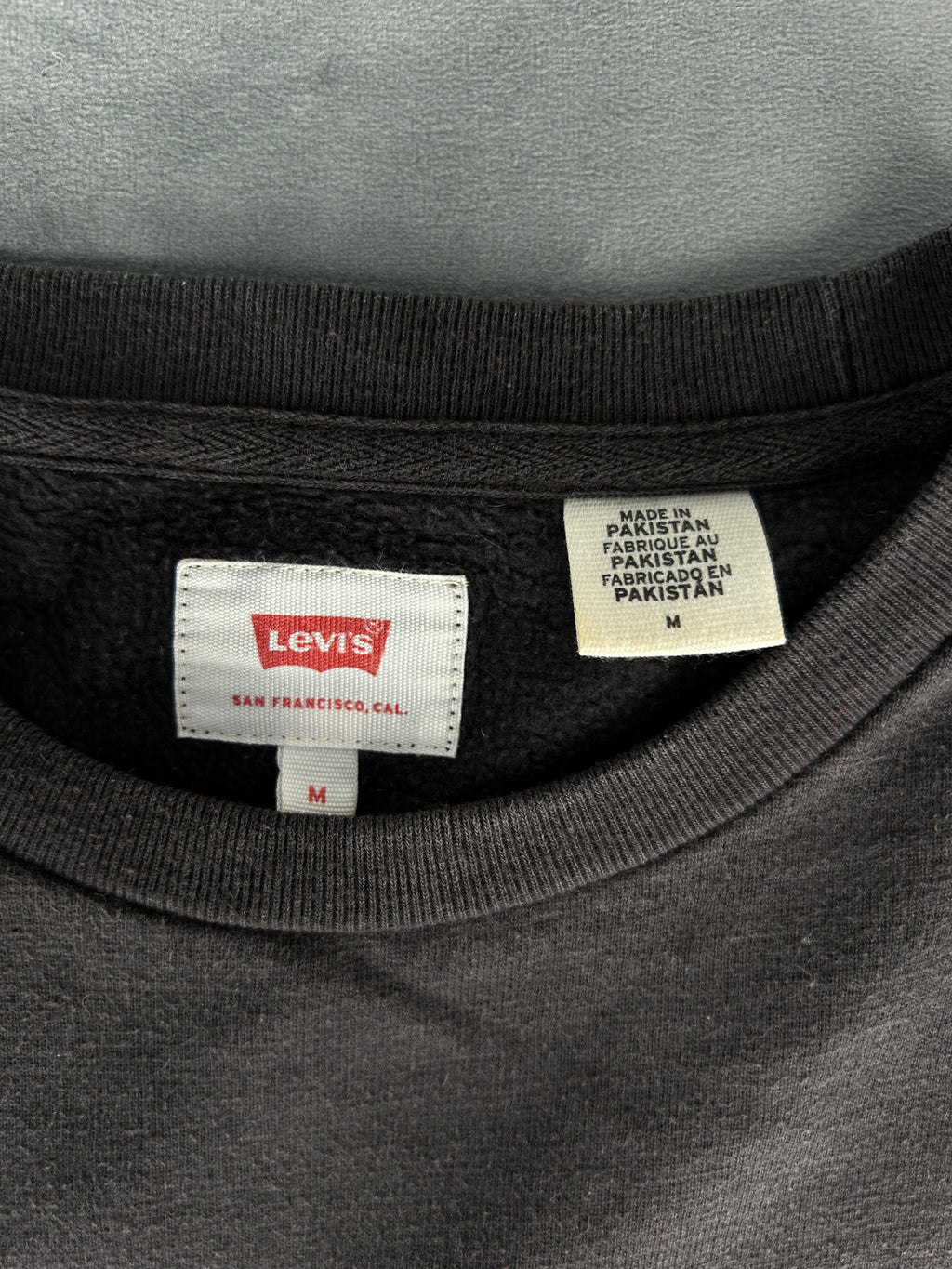 Felpa girocollo Levi's nera stampa logo vintage – Uomo Taglia L