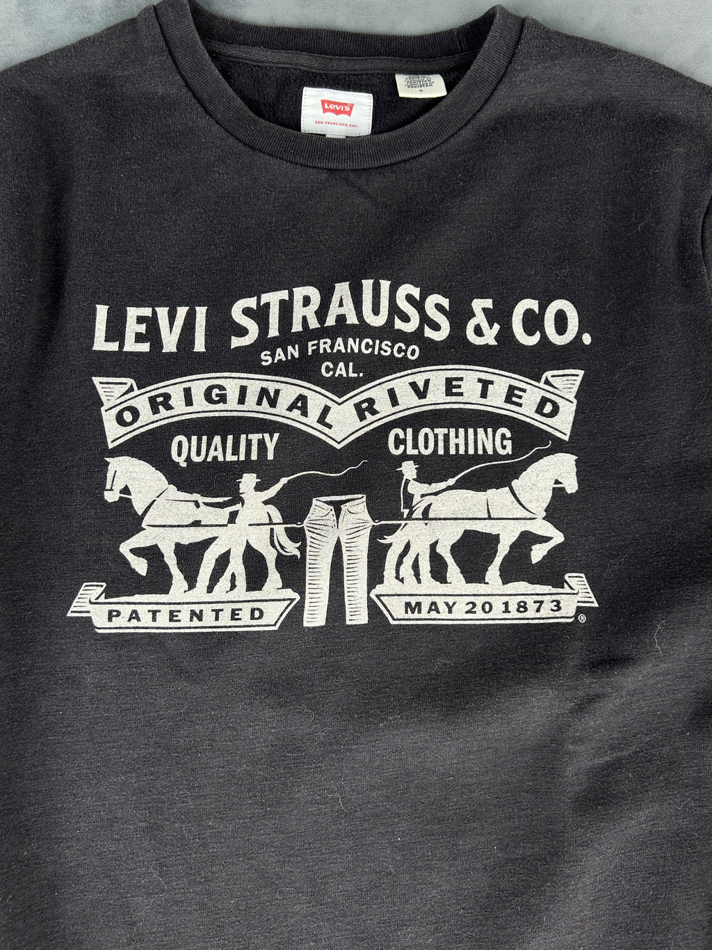 Felpa girocollo Levi's nera stampa logo vintage – Uomo Taglia L