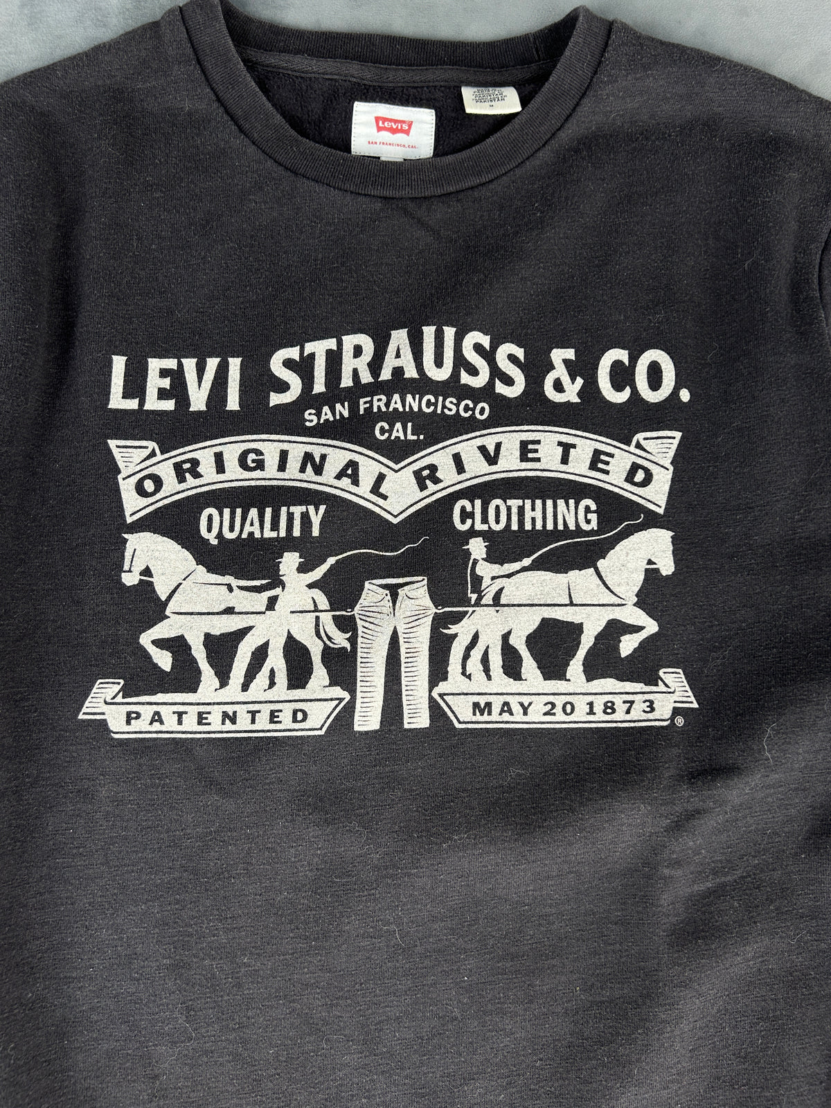 Felpa girocollo Levi's nera stampa logo vintage – Uomo Taglia L