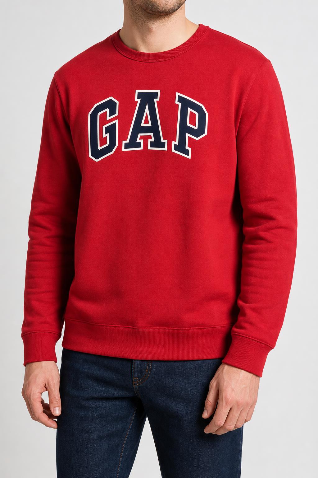 Felpa girocollo Gap rossa con logo – Uomo Taglia L