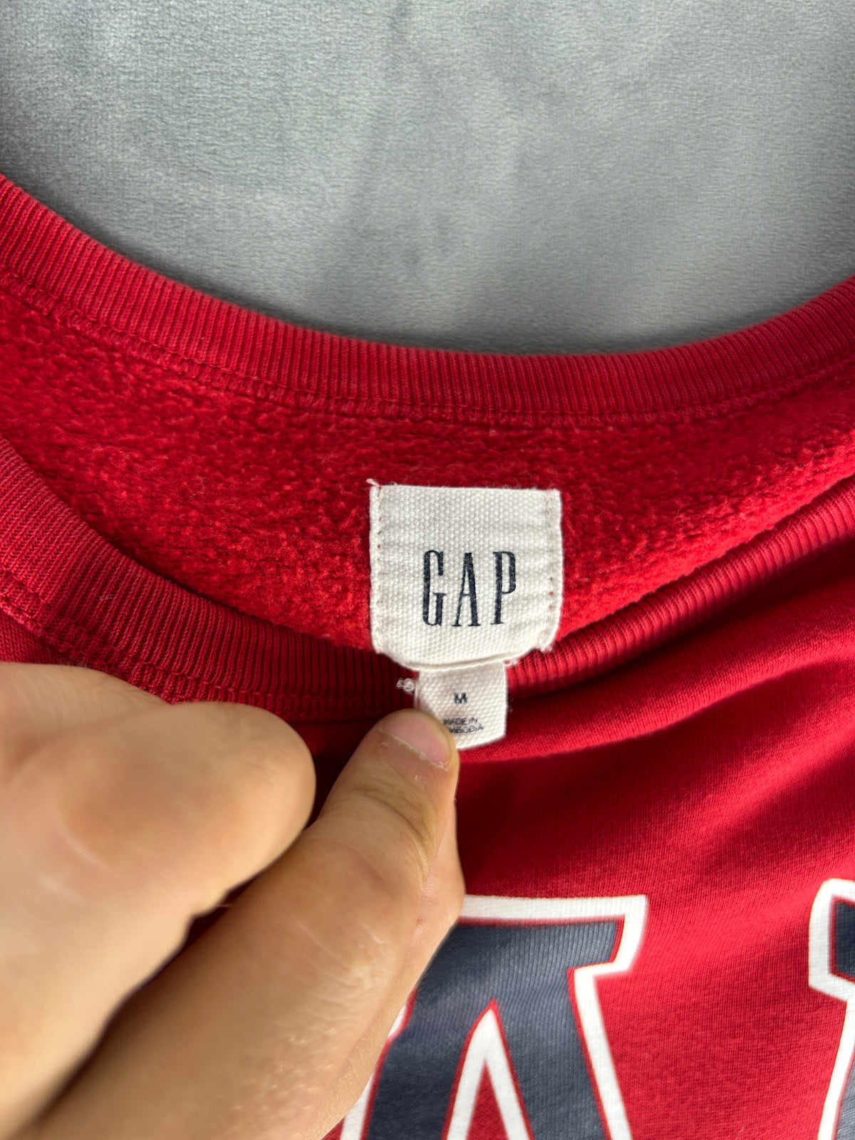 Felpa girocollo Gap rossa con logo – Uomo Taglia L