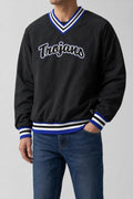 Pullover windshirt college “Trojans” nero scollo a V – Uomo Taglia XL