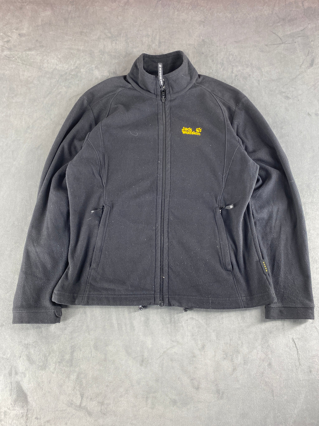 Felpa in pile Jack Wolfskin nera full-zip – Donna Taglia XL
