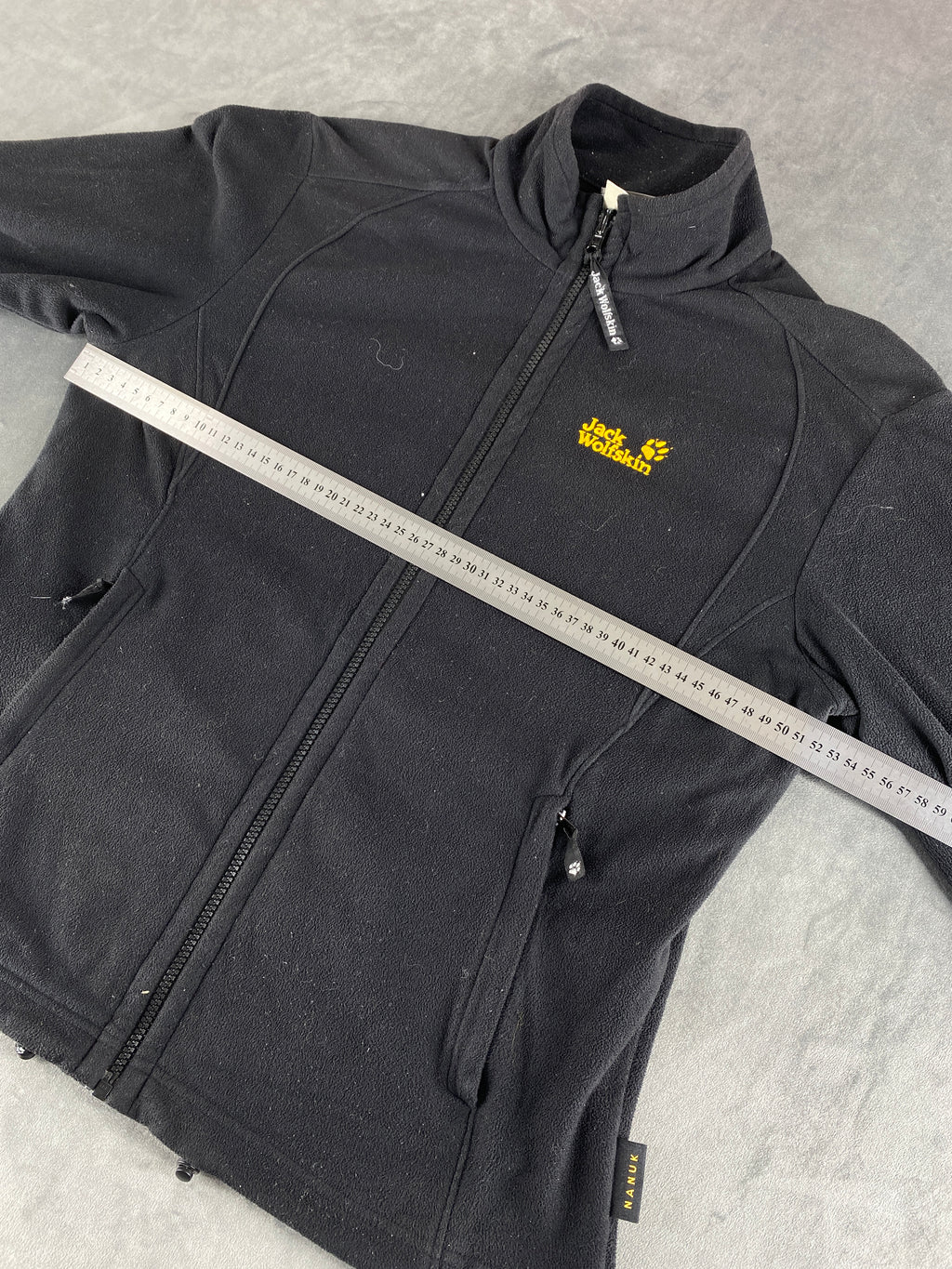 Felpa in pile Jack Wolfskin nera full-zip – Donna Taglia XL