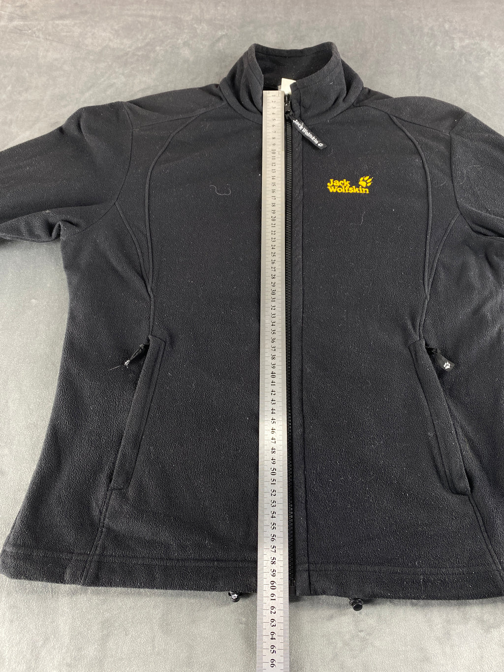 Felpa in pile Jack Wolfskin nera full-zip – Donna Taglia XL