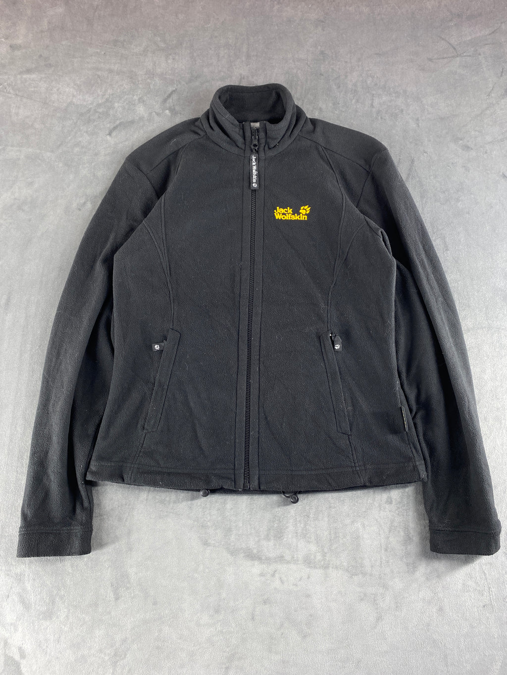 Felpa in pile Jack Wolfskin nera full-zip – Donna Taglia S