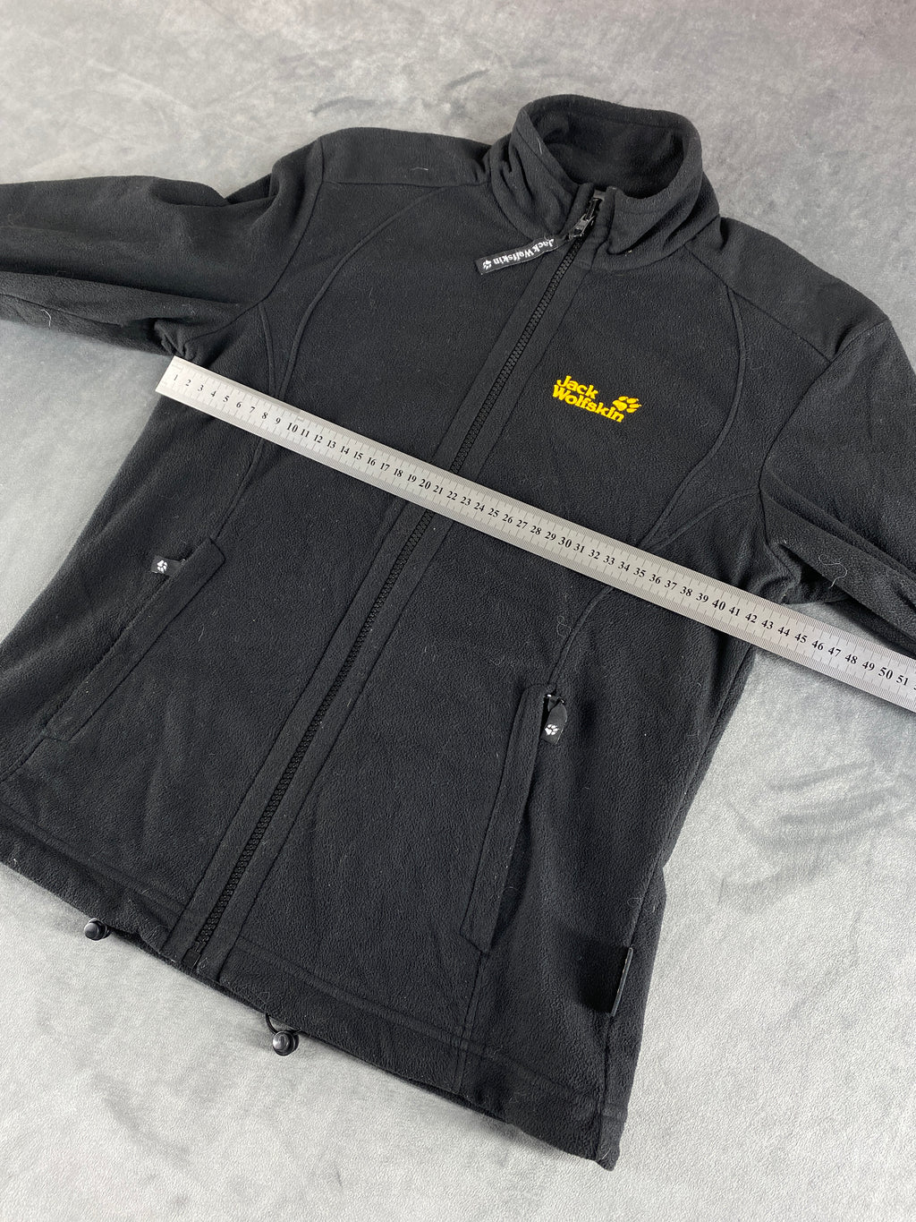 Felpa in pile Jack Wolfskin nera full-zip – Donna Taglia S