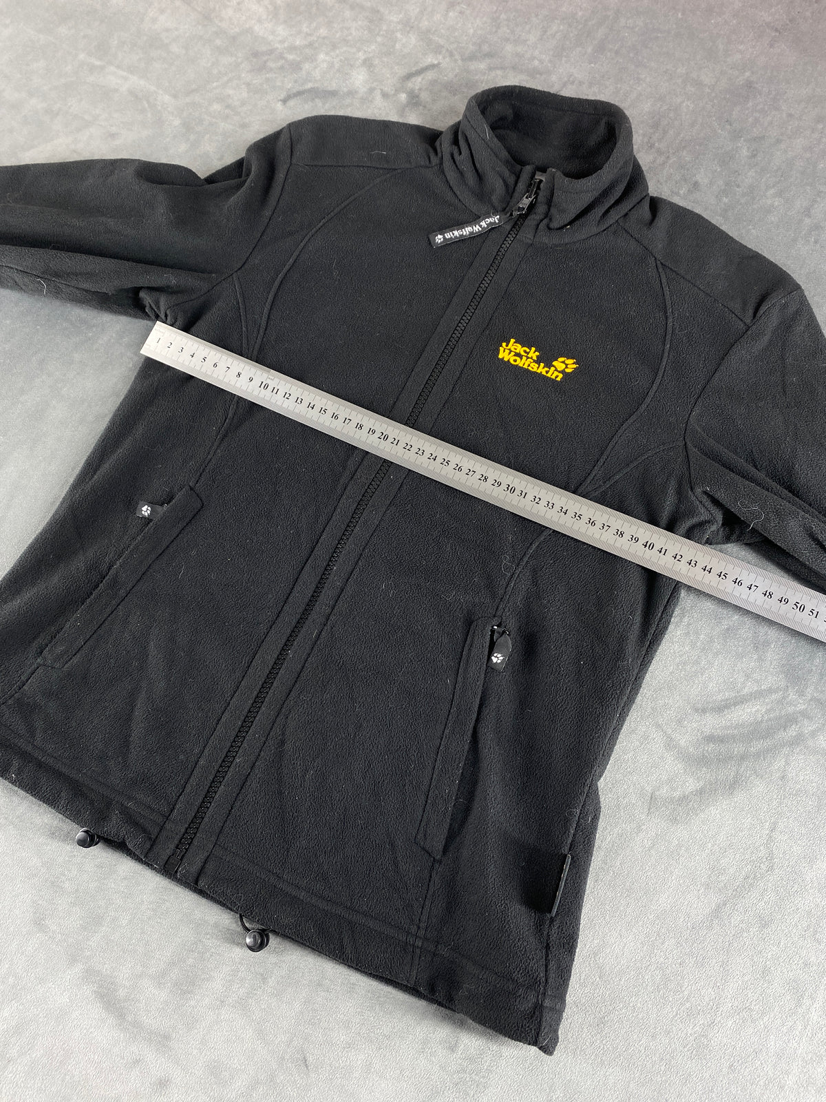 Felpa in pile Jack Wolfskin nera full-zip – Donna Taglia S