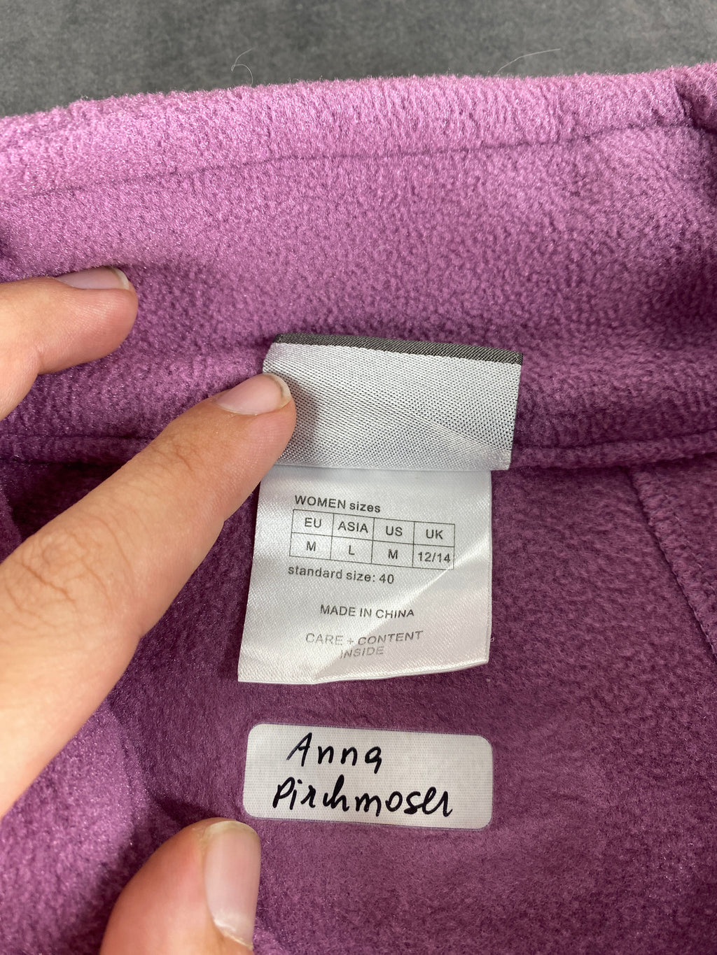 Felpa in pile Jack Wolfskin Polartec lilla full-zip – Donna Taglia M