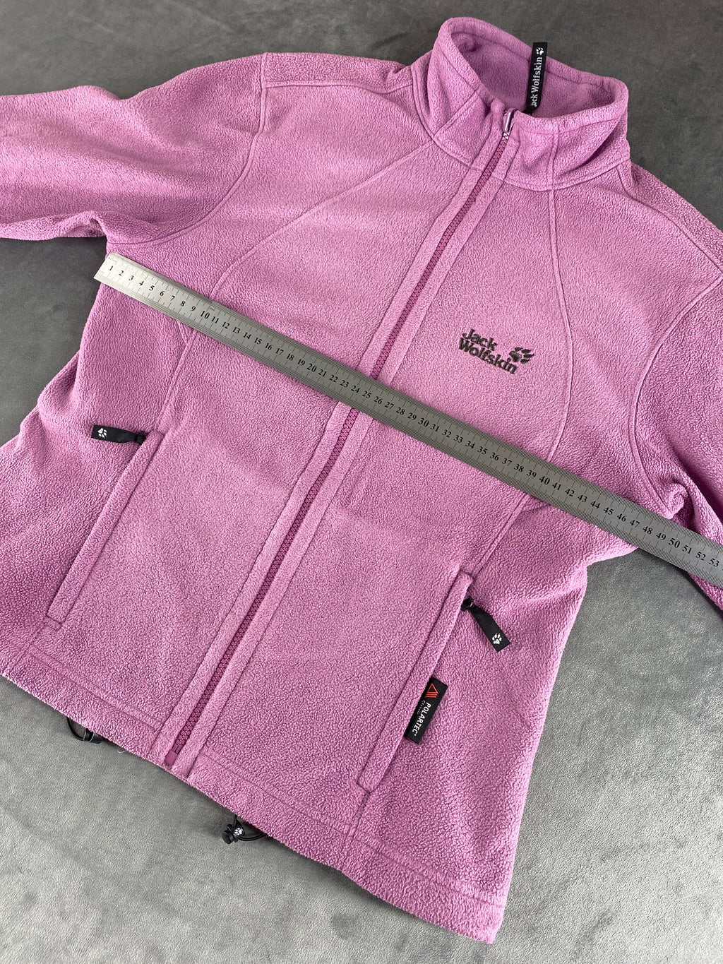 Felpa in pile Jack Wolfskin Polartec lilla full-zip – Donna Taglia M