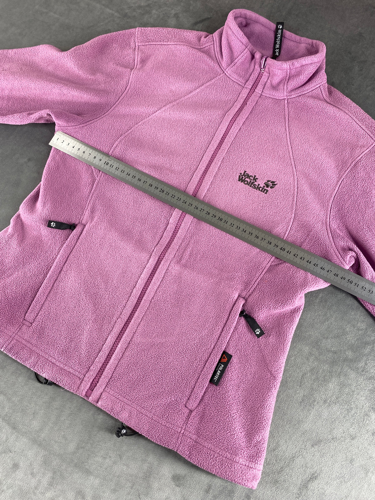 Felpa in pile Jack Wolfskin Polartec lilla full-zip – Donna Taglia M