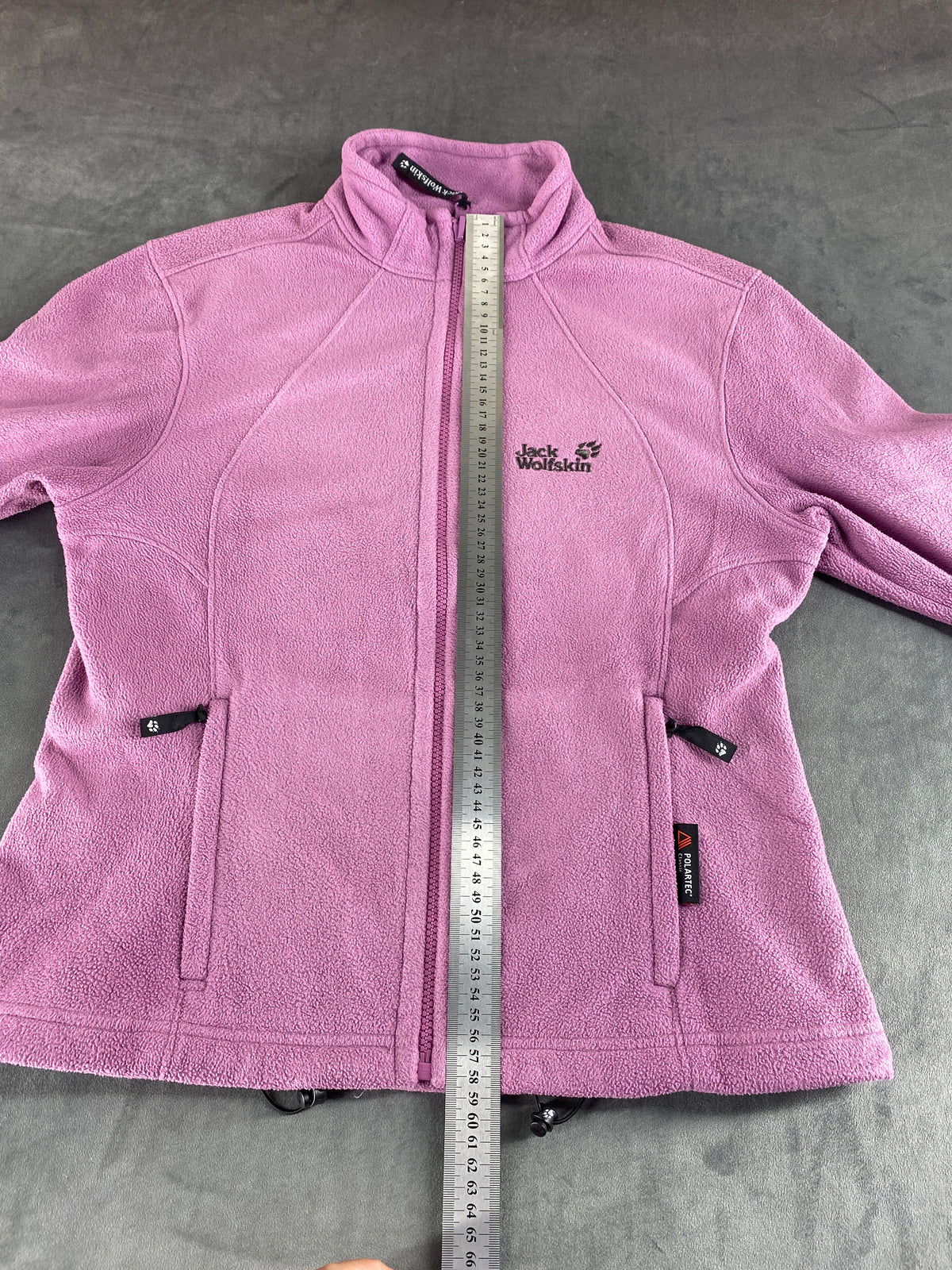 Felpa in pile Jack Wolfskin Polartec lilla full-zip – Donna Taglia M