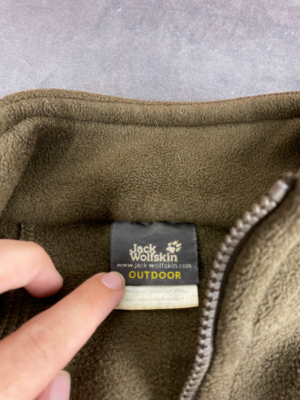 Giacca lunga in pile Jack Wolfskin verde militare – Donna Taglia M