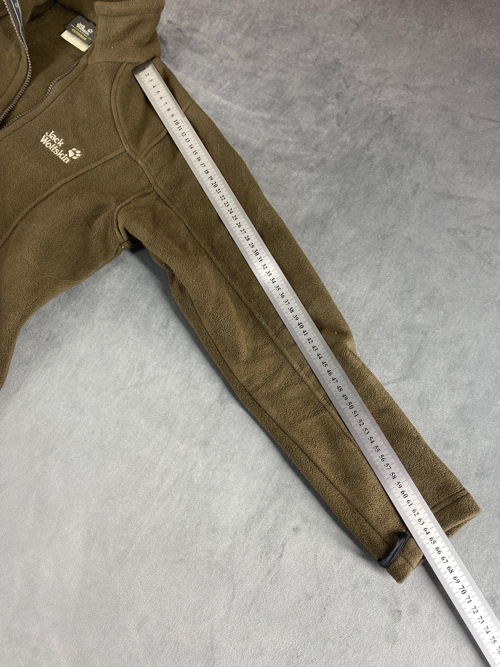 Giacca lunga in pile Jack Wolfskin verde militare – Donna Taglia M