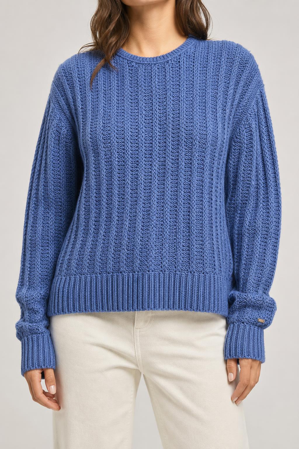 Maglione Tommy Hilfiger blu a coste – Donna Taglia S