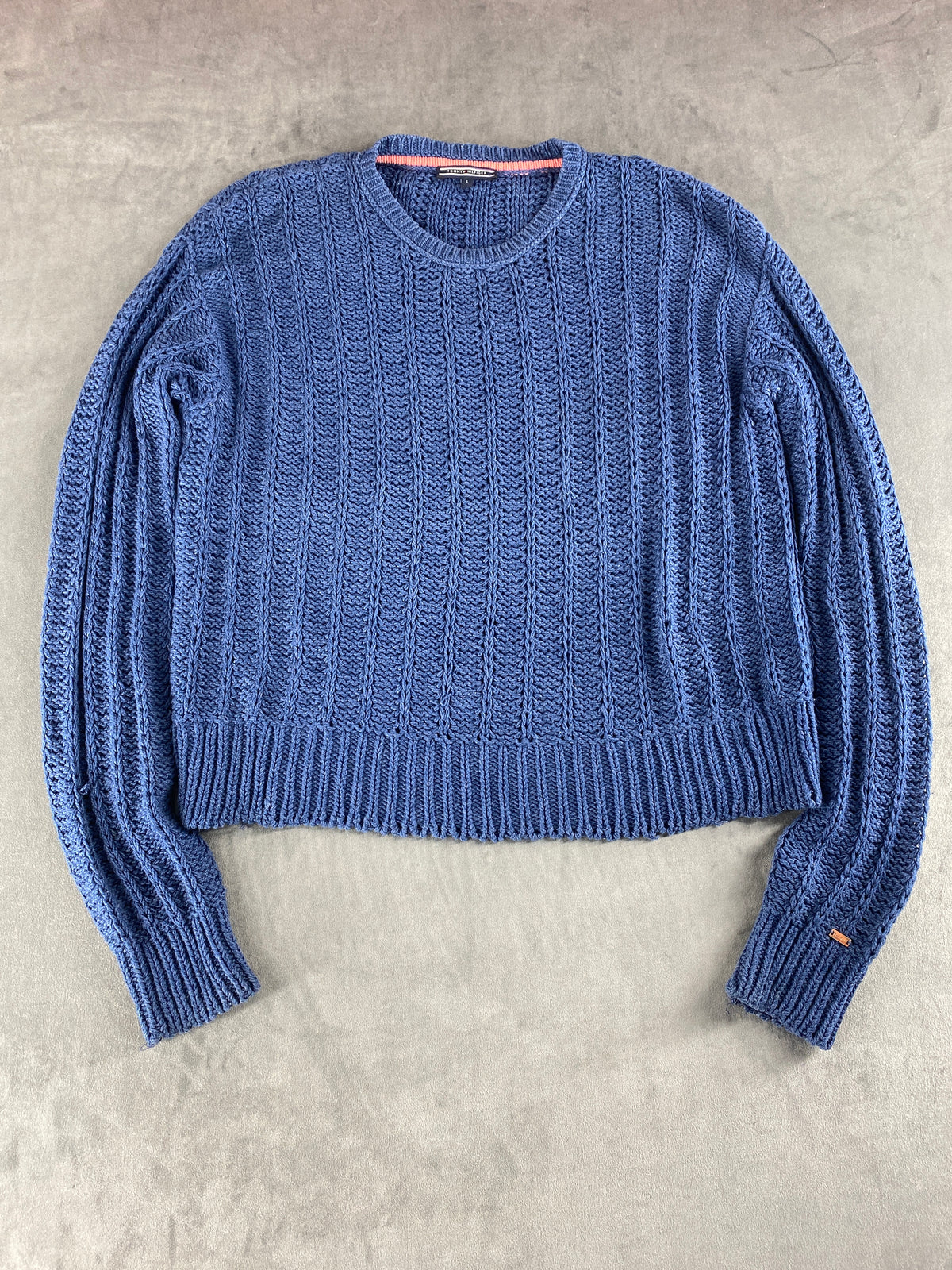 Maglione Tommy Hilfiger blu a coste – Donna Taglia S