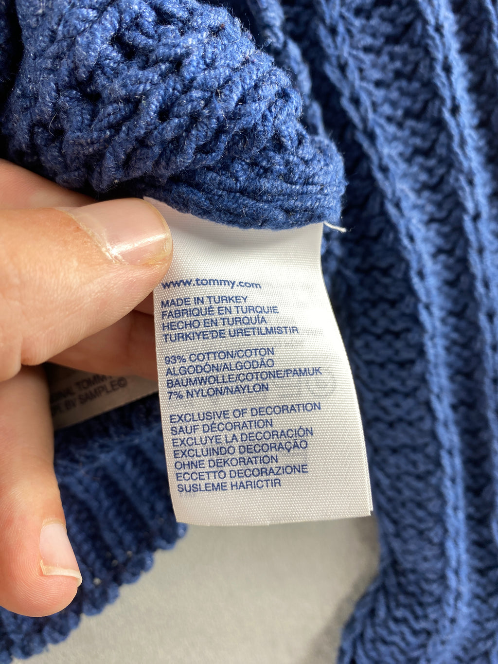Maglione Tommy Hilfiger blu a coste – Donna Taglia S