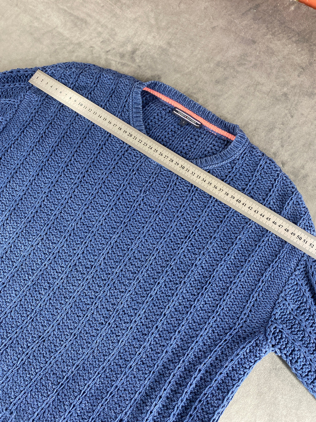 Maglione Tommy Hilfiger blu a coste – Donna Taglia S