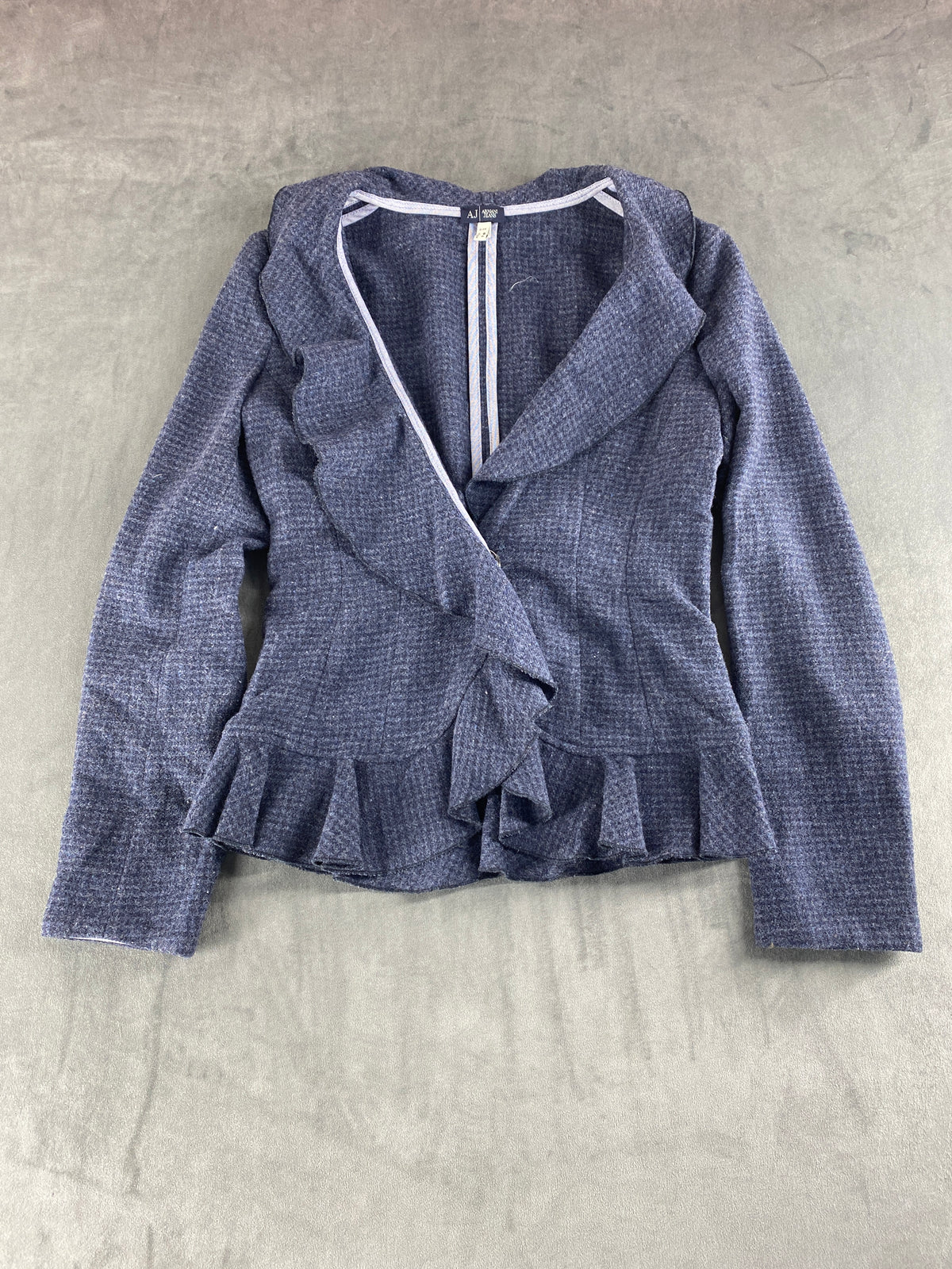 Blazer Armani Jeans blu check con peplo – Donna Taglia S (IT 40)