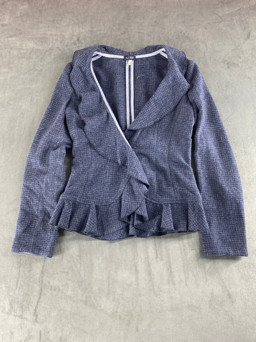 Blazer Armani Jeans blu check con peplo – Donna Taglia S (IT 40)