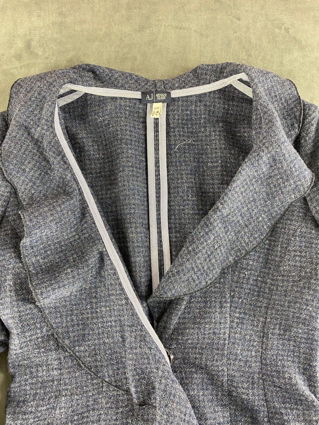 Blazer Armani Jeans blu check con peplo – Donna Taglia S (IT 40)