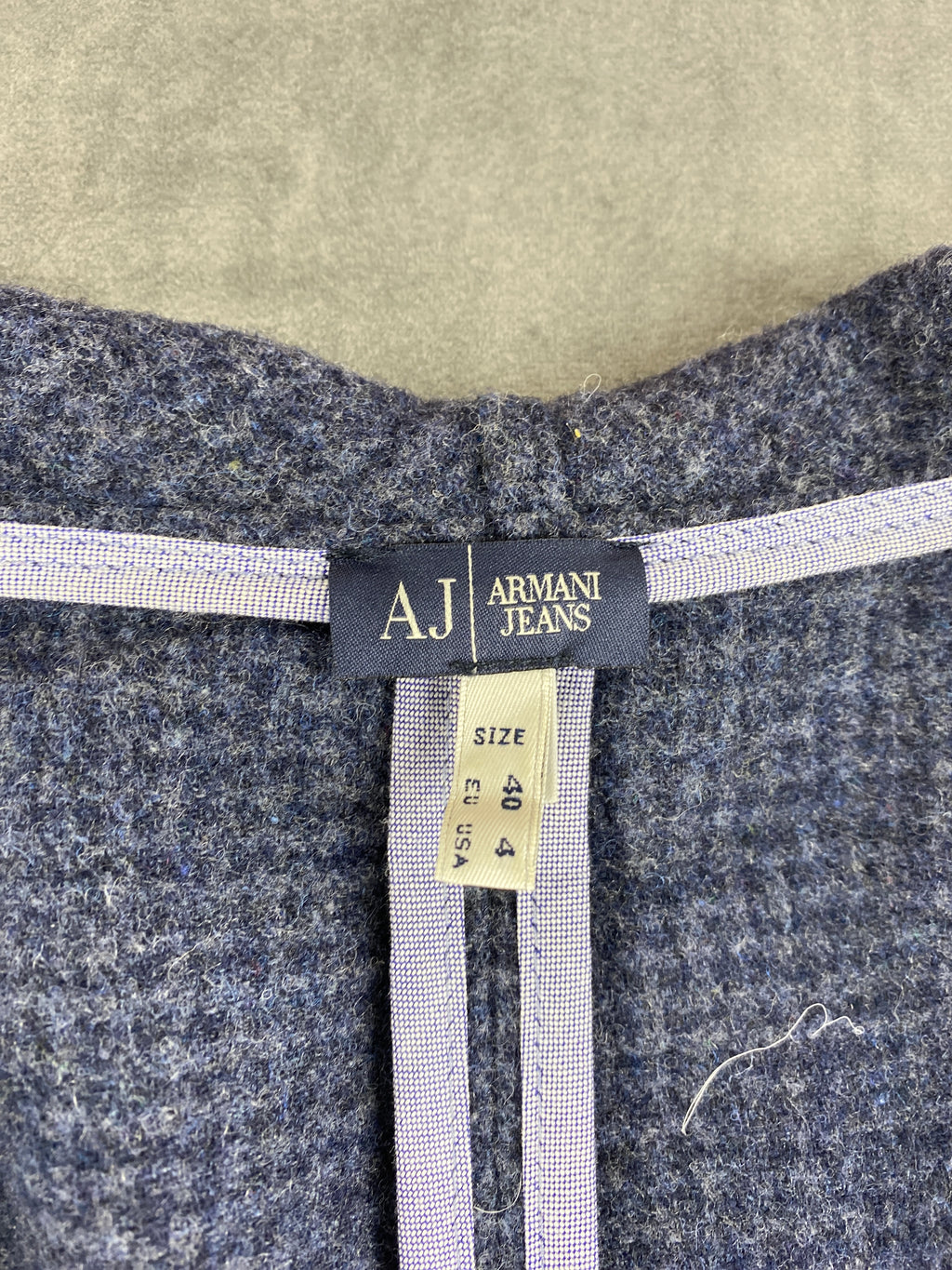Blazer Armani Jeans blu check con peplo – Donna Taglia S (IT 40)