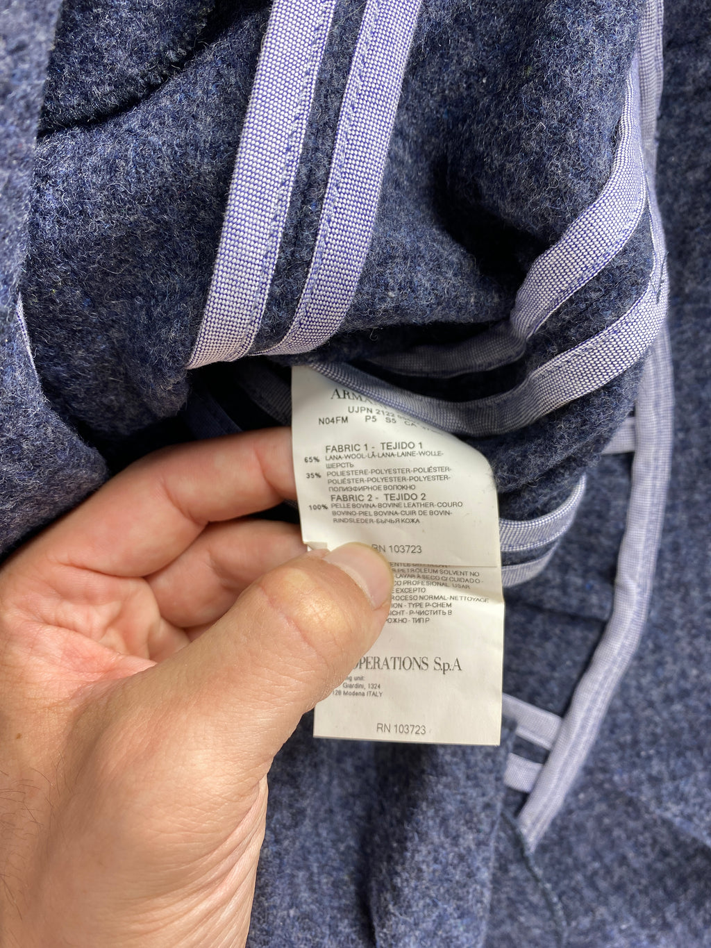 Blazer Armani Jeans blu check con peplo – Donna Taglia S (IT 40)