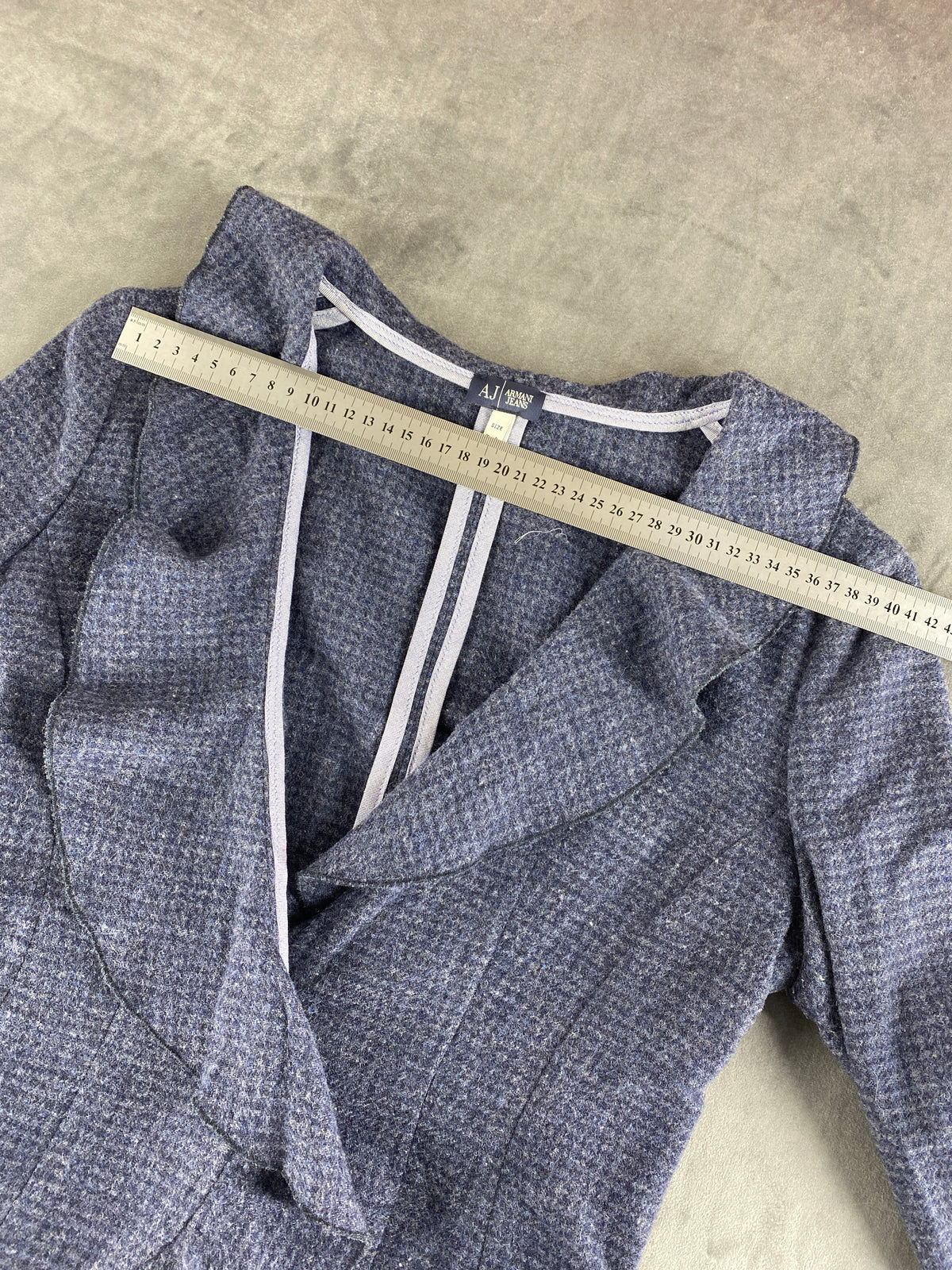 Blazer Armani Jeans blu check con peplo – Donna Taglia S (IT 40)
