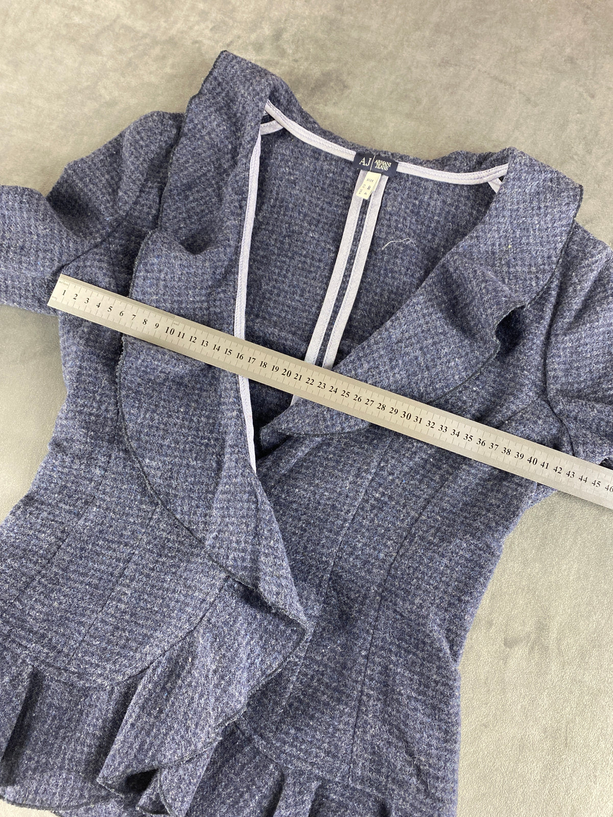 Blazer Armani Jeans blu check con peplo – Donna Taglia S (IT 40)
