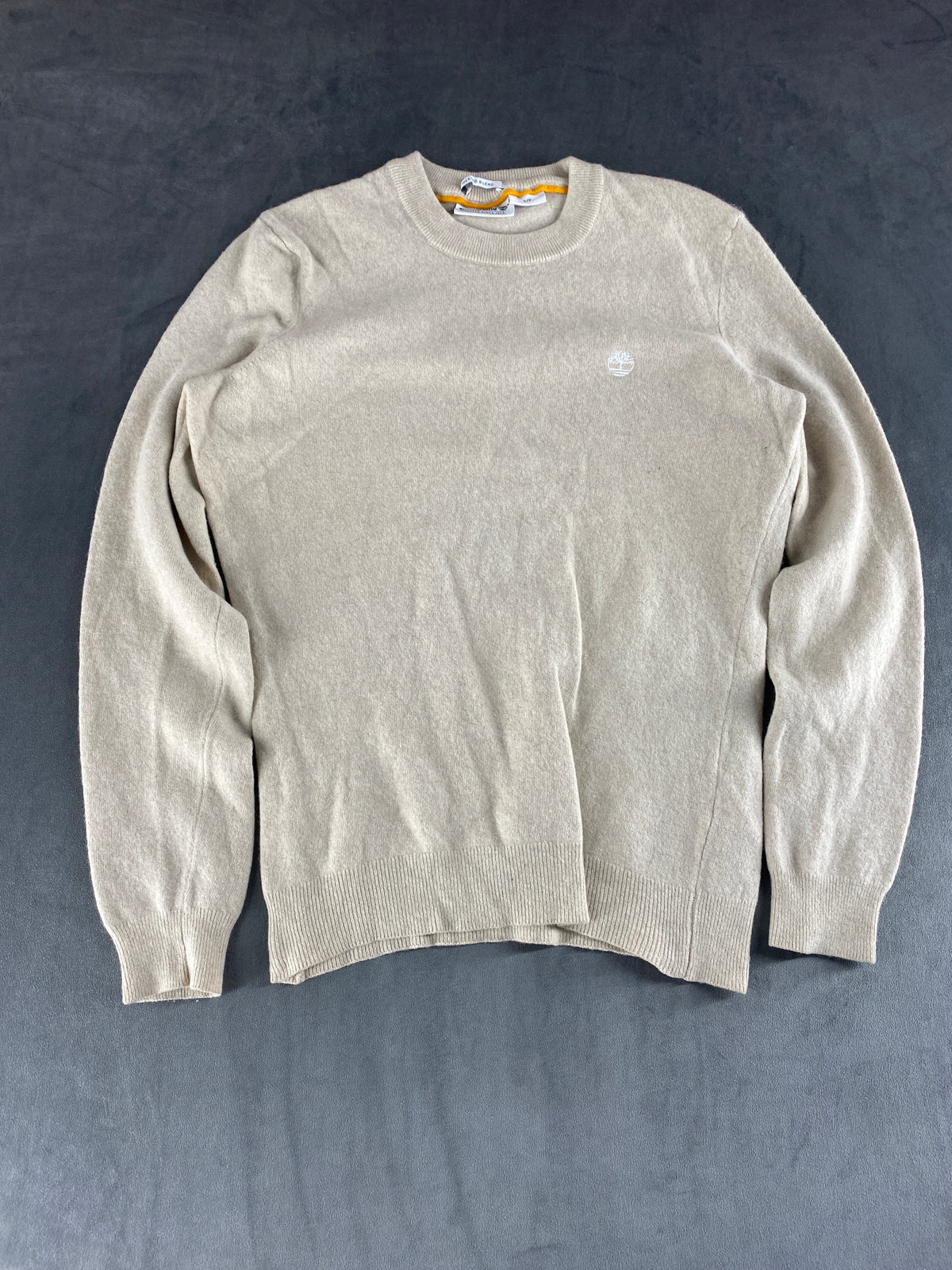 Maglione Timberland beige in lana merino girocollo – Donna Taglia S