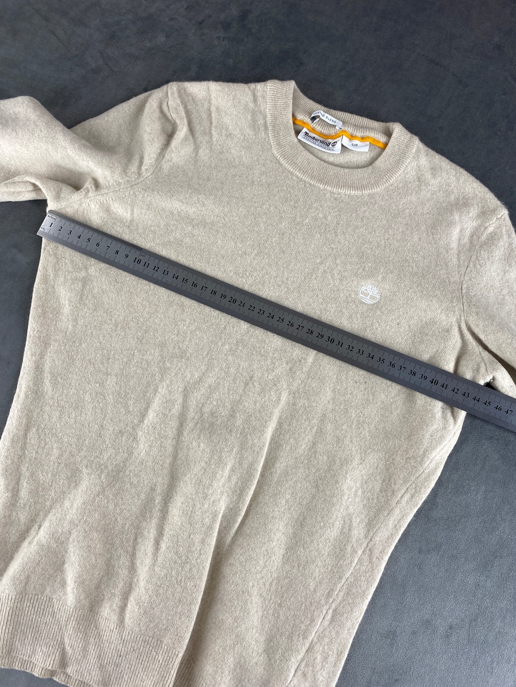Maglione Timberland beige in lana merino girocollo – Donna Taglia S