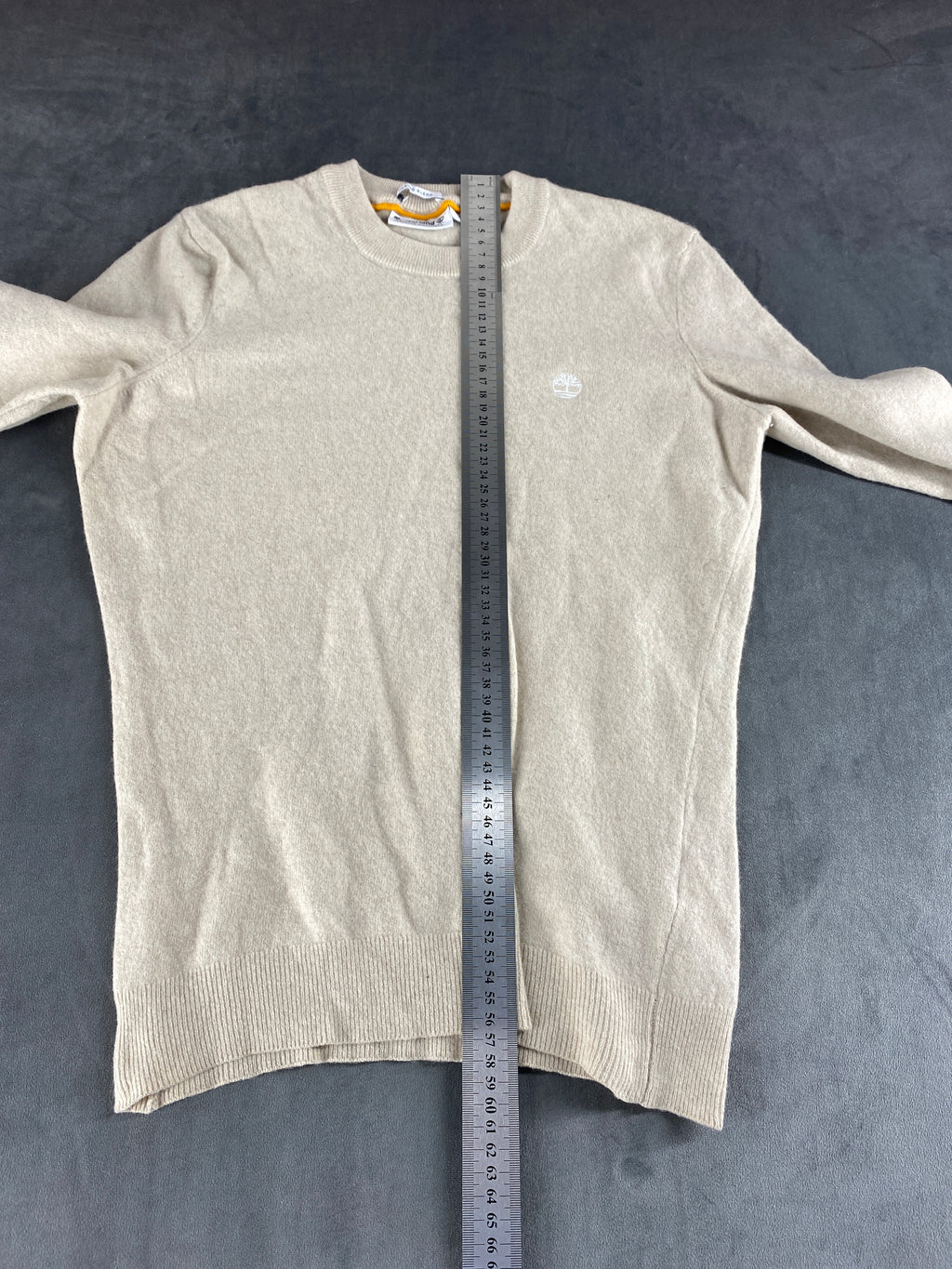 Maglione Timberland beige in lana merino girocollo – Donna Taglia S