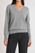 Maglione Tommy Hilfiger grigio scollo a V – Donna Taglia M