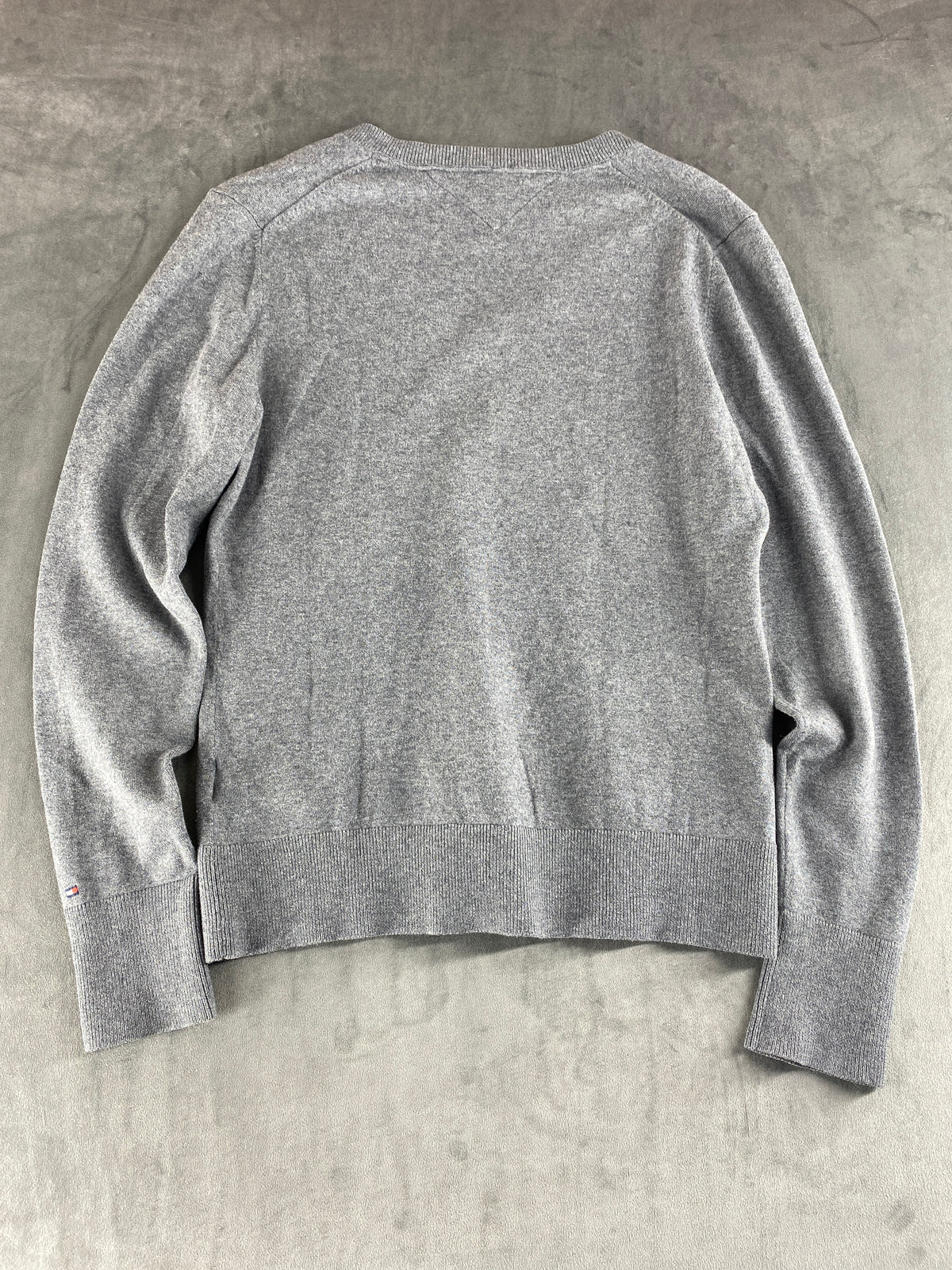 Maglione Tommy Hilfiger grigio scollo a V – Donna Taglia M