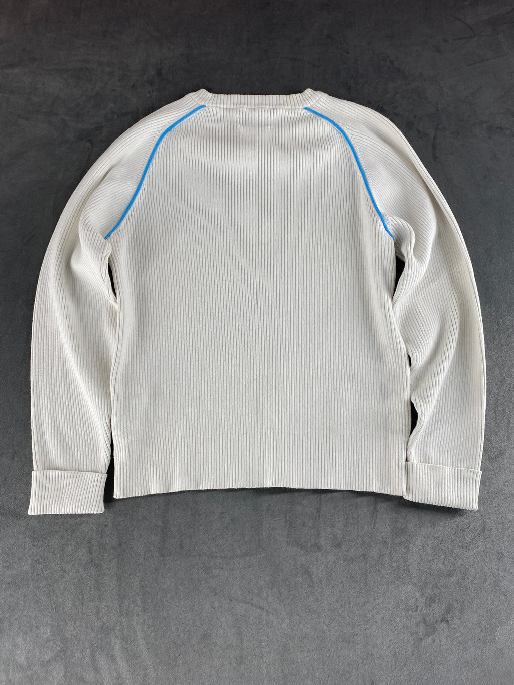 Maglione Lotto bianco a coste con banda navy – Donna Taglia M