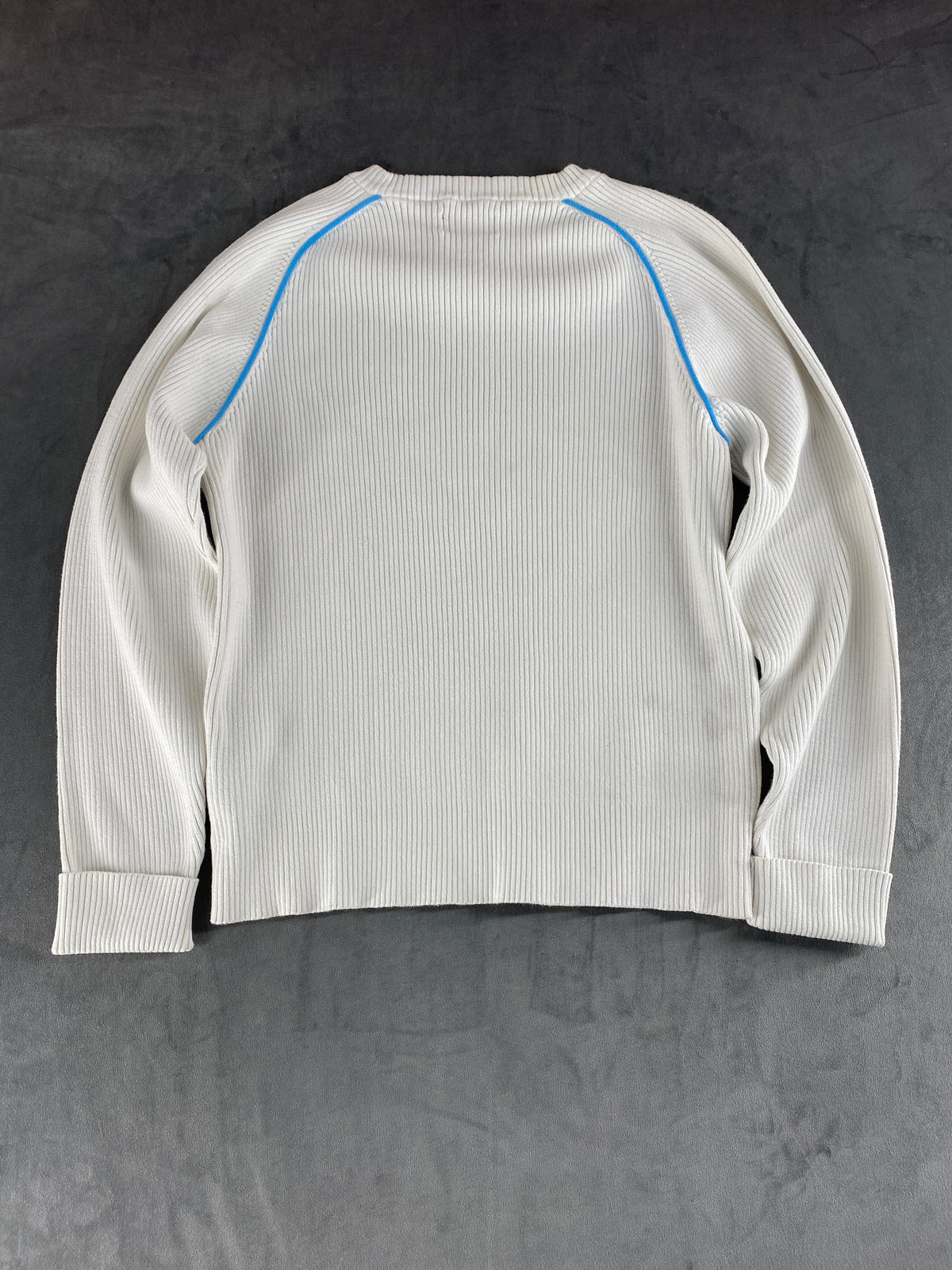 Maglione Lotto bianco a coste con banda navy – Donna Taglia M
