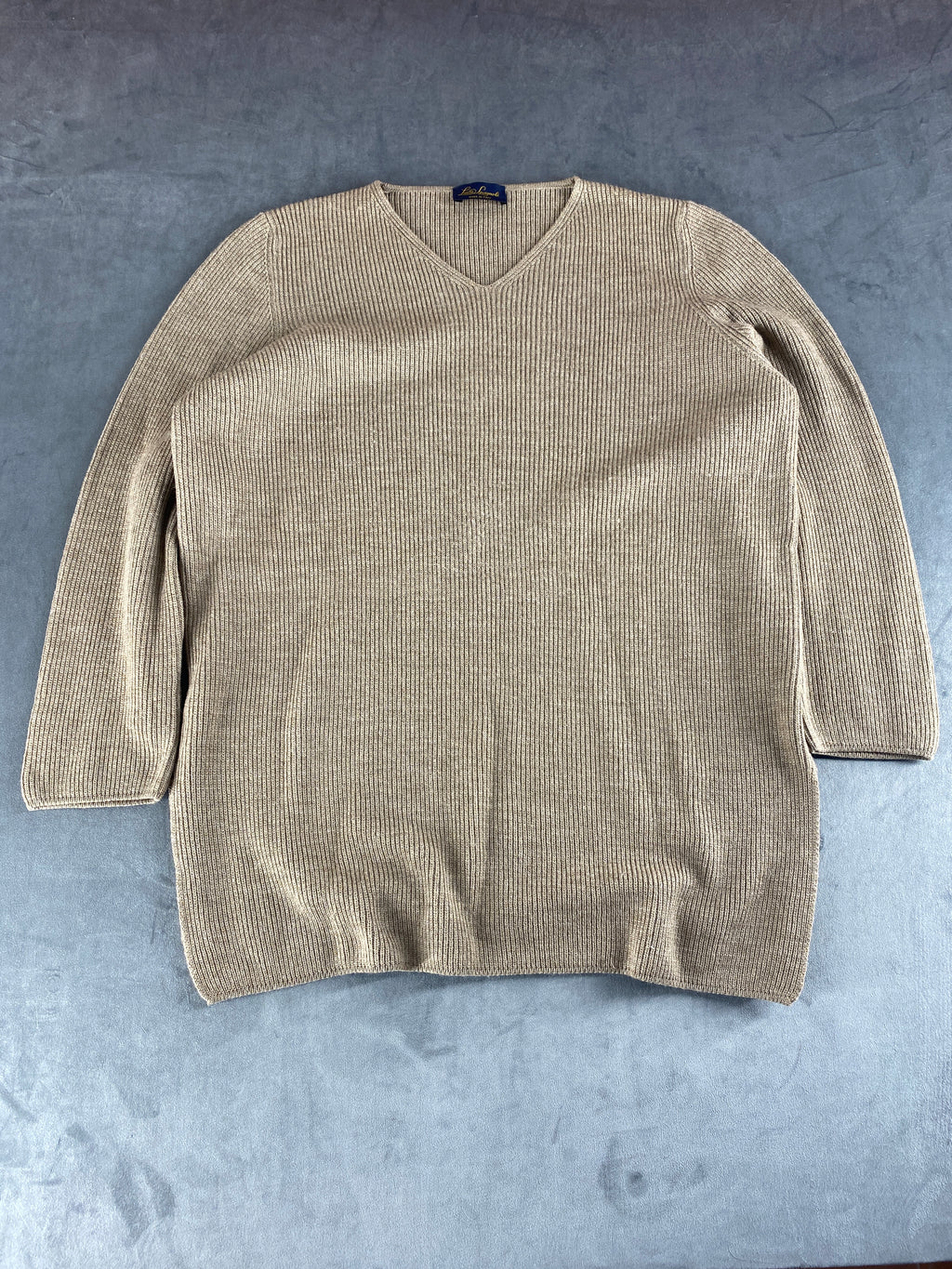 Maglione Luigi Bagnoli beige in lana scollo a V – Donna Taglia M