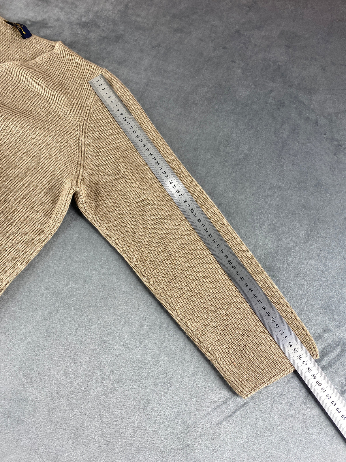 Maglione Luigi Bagnoli beige in lana scollo a V – Donna Taglia M