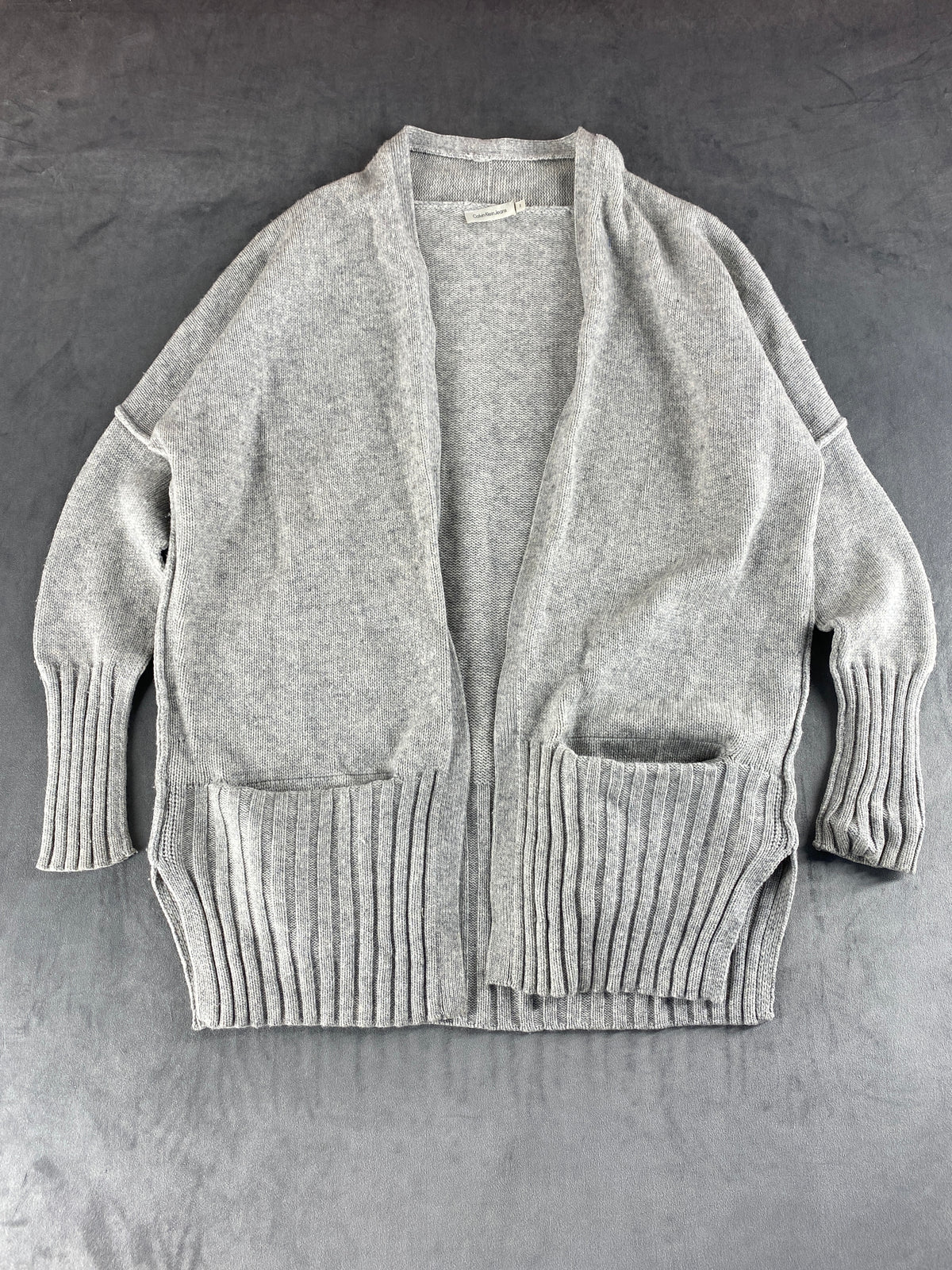 Cardigan aperto Calvin Klein Jeans grigio – Donna Taglia S