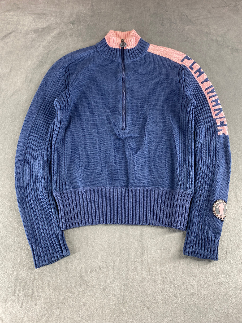 Maglione Bikkembergs Playmaker blu e rosa half-zip – Donna Taglia L