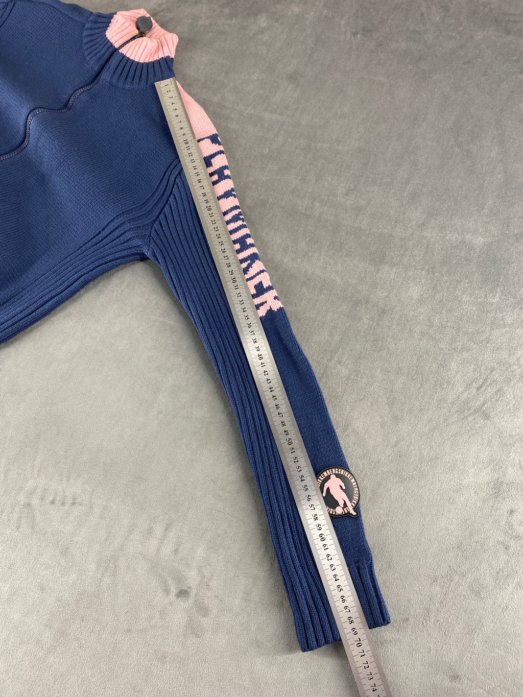 Maglione Bikkembergs Playmaker blu e rosa half-zip – Donna Taglia L