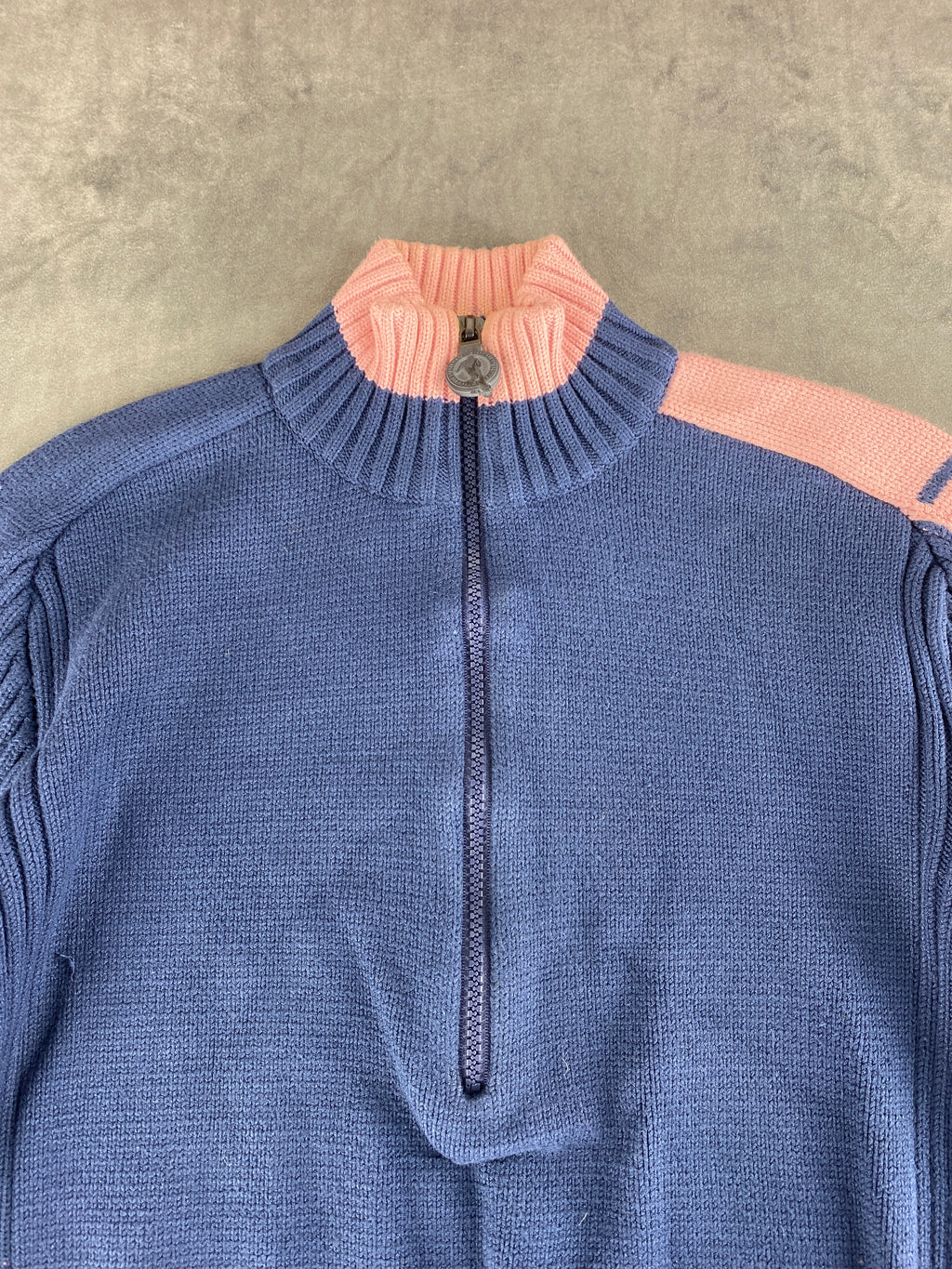 Maglione Bikkembergs Playmaker blu e rosa half-zip – Donna Taglia L