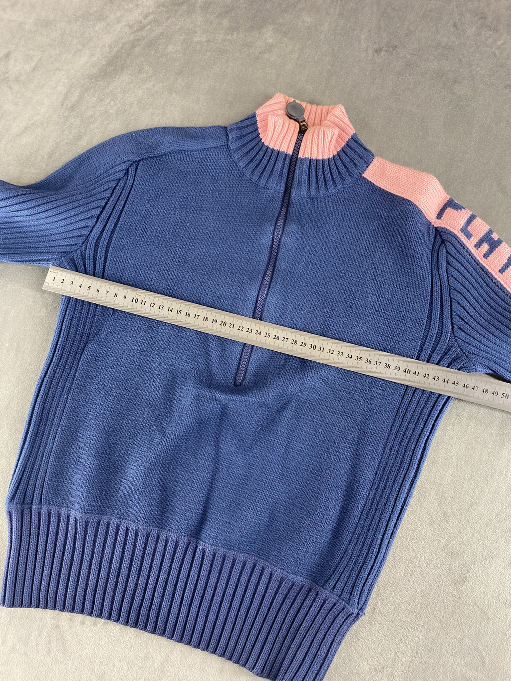 Maglione Bikkembergs Playmaker blu e rosa half-zip – Donna Taglia L