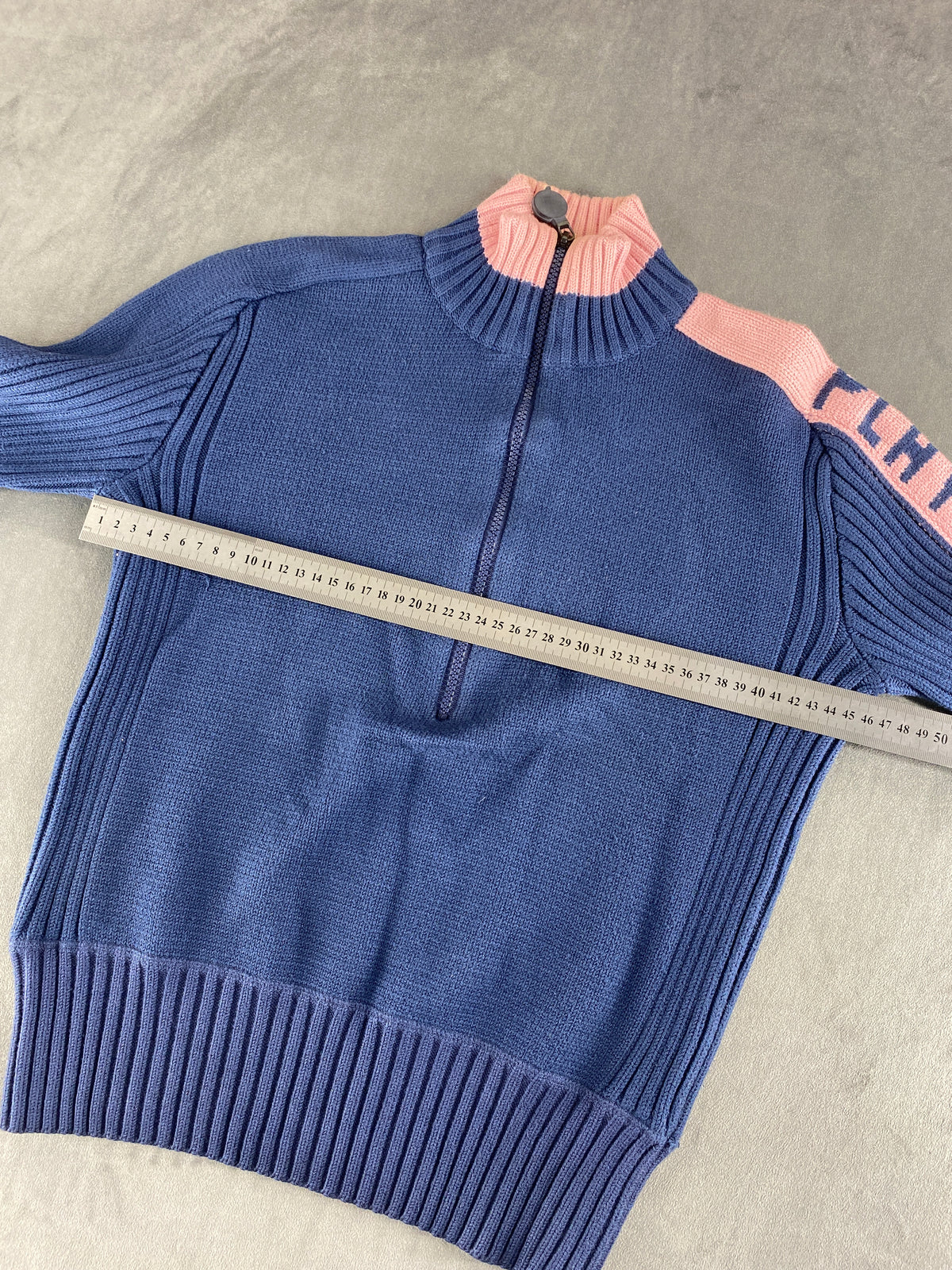 Maglione Bikkembergs Playmaker blu e rosa half-zip – Donna Taglia L